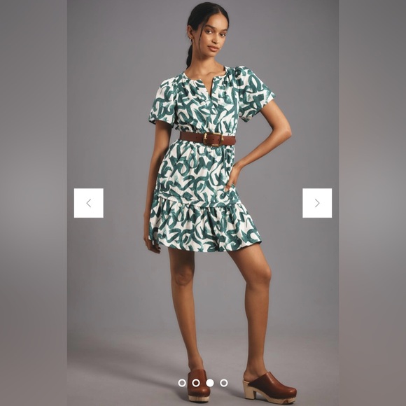 NWT Anthropologie Somerset Mini dress | Size Medium | Dark Green - Picture 2 of 6